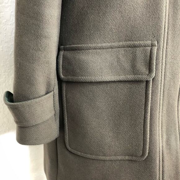 J Crew Stadium Cloth Nello Gori army green wool hooded overcoat size 2 - Picture 7 of 16